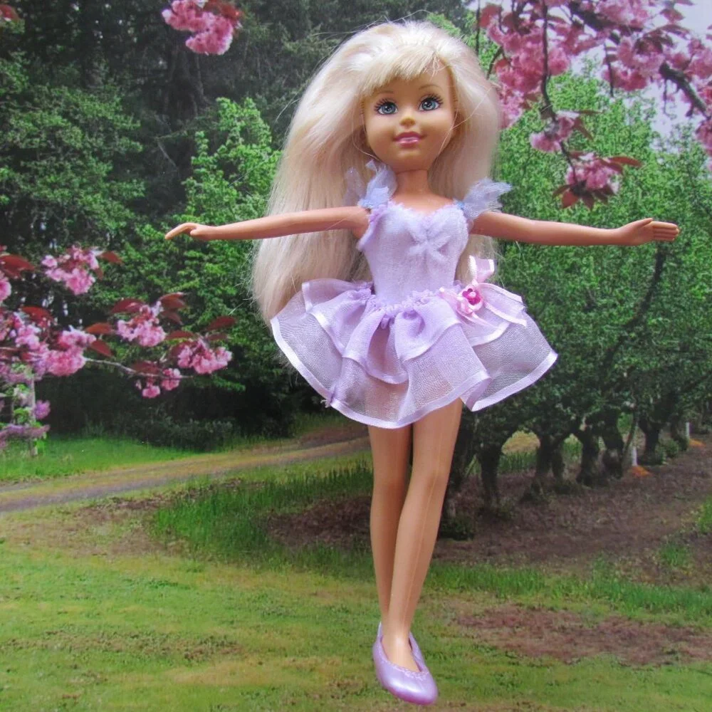 WEE 3 FRIENDS CLOTHES: LAVENDER BALLET TUTUS FANCY DRESS SHOES SWIMSUIT SCARF